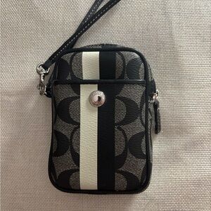 Coach Black and White signature coin purse/Wristlet Bag